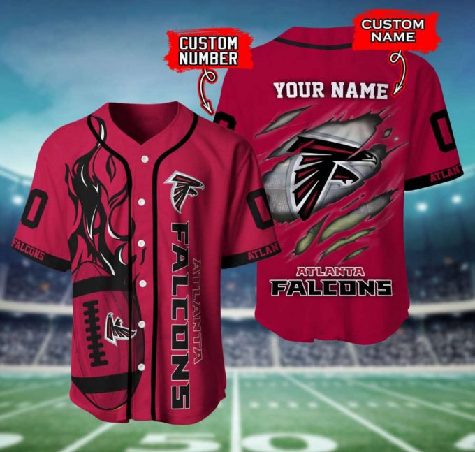 Atlanta Falcons Personalized Baseball Jersey Gift For Men Dad 2