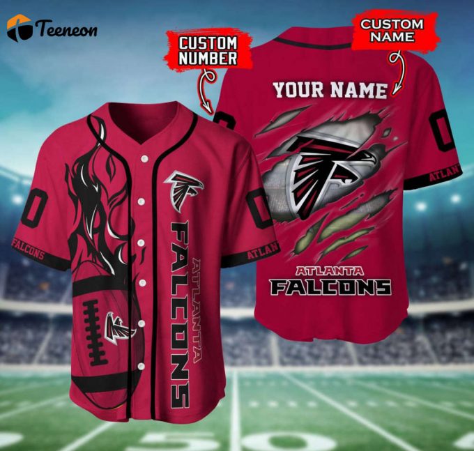 Atlanta Falcons Personalized Baseball Jersey Gift For Men Dad 1