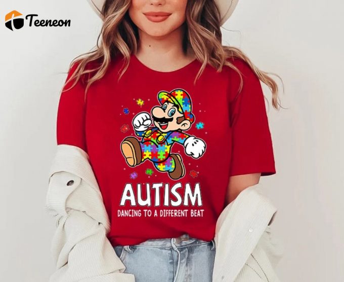 Super Mario Autism Shirt: Custom Family Shirts &Amp;Amp; Kids Autism Mario Costume 1