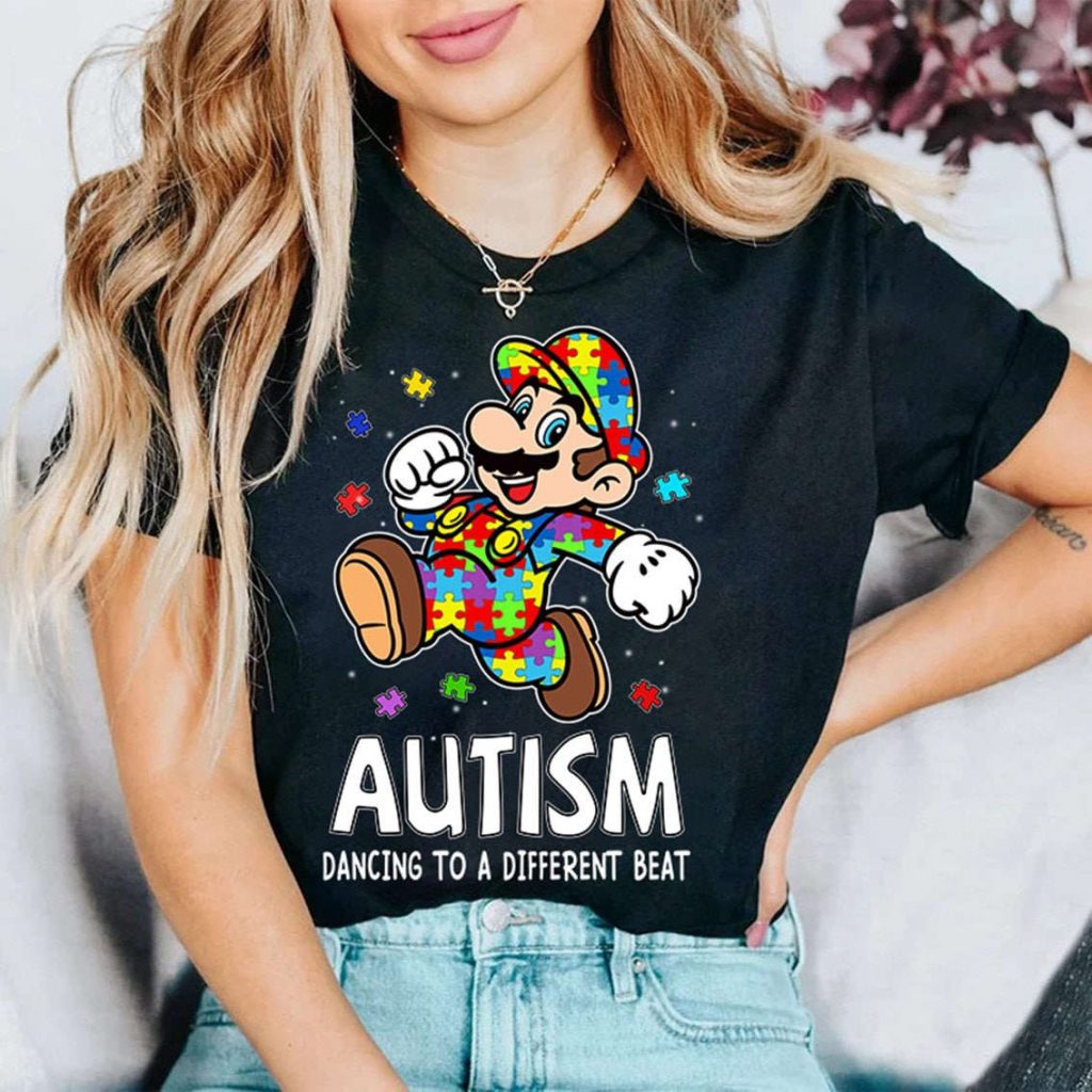 Autism Mario Shirt: Super Mario Family Custom Shirts &Amp; Kids Costume - Unique Designs For Autism Awareness 2