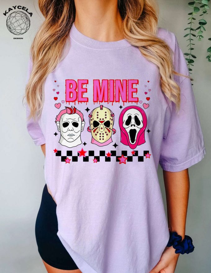 Spooky Valentine S Day Shirt: Be Mine Ghostface &Amp; Horror Characters - Perfect Matching Gift For Her! Funny Valentines Tee 2