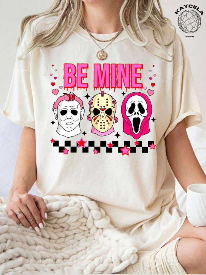 Spooky Valentine S Day Shirt: Be Mine Ghostface &Amp; Horror Characters - Perfect Matching Gift For Her! Funny Valentines Tee 3