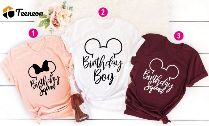 Birthday Boy &Amp;Amp; Squad Mickey Minnie Family Shirts - Disney Party Must-Haves! 1