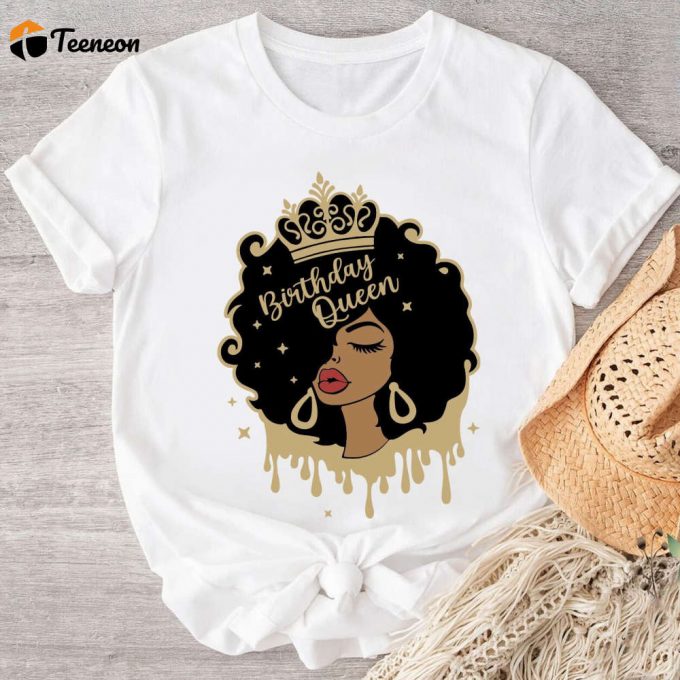 Stylish Birthday Queen Shirt &Amp;Amp; Afro Queen Gift: Celebrate With Birthday Diva Shirt &Amp;Amp; Afro Woman Birthday Attire 1