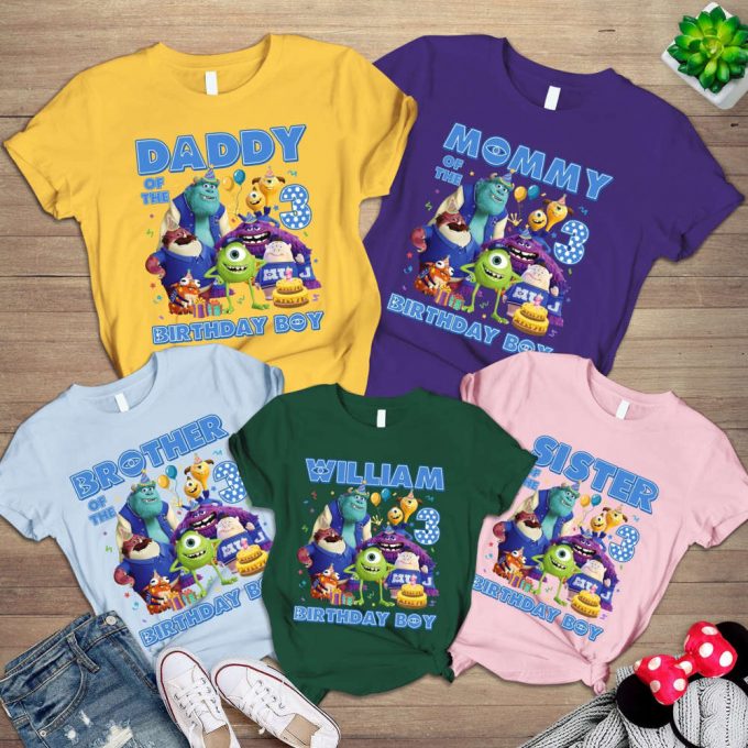 Monsters University Birthday Shirts: Custom Family &Amp; Kids Party Tee 2