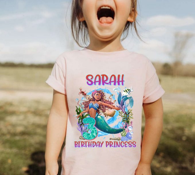 Black Mermaid Birthday Shirt Ariel Princess &Amp; Custom Family Shirt Perfect For Princess Birthday Party 2