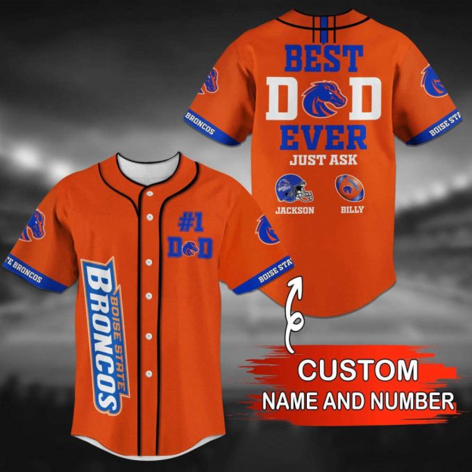 Boise State Broncos Personalized Baseball Jersey Gift For Men Dad 2