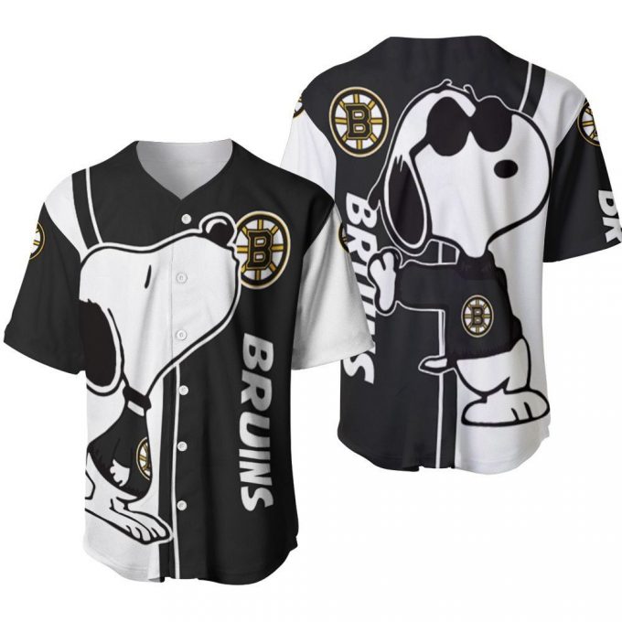 Boston Bruins Snoopy Lover Printed Baseball Jersey - Gift For Women Men 2