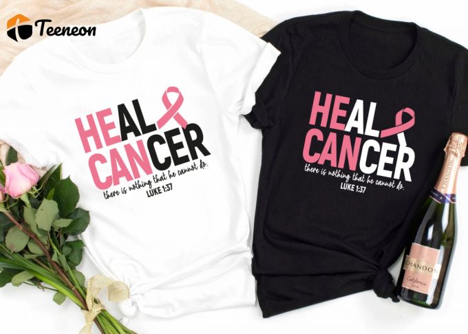 Empowerment With Breast Cancer Awareness Shirt: He Can Motivation &Amp;Amp; Strong Woman Tee 1