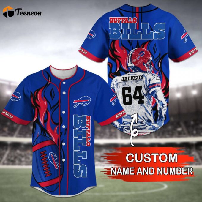 Buffalo Bills Baseball Jersey Personalized Gift For Fans Gift For Men Dad 1