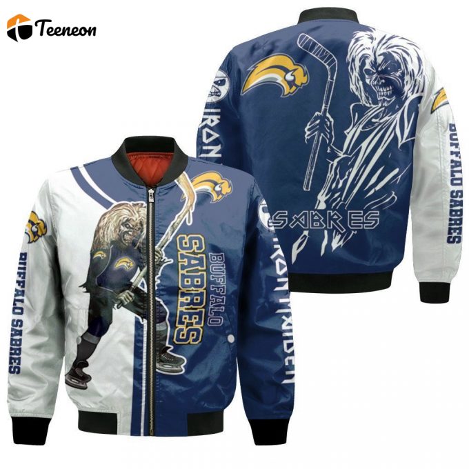 Buffalo Sabres And Zombie For Fans Bomber Jacket - Gift For Men Women 1