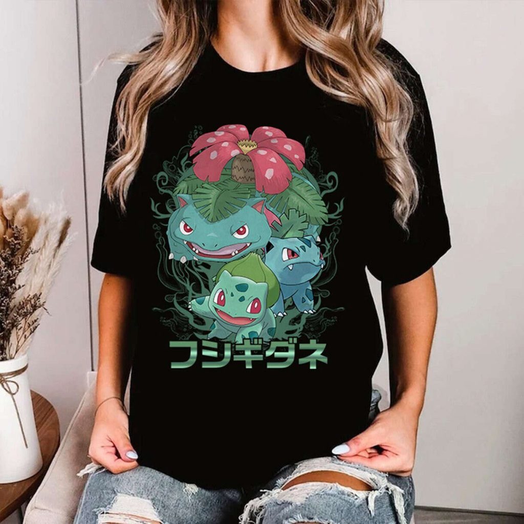 Bulbasaur Anime Shirt Pkm Bulbasaur Sweatshirt Eevee Evolution Shirt Bulbasaur Hoodie Anime Lover Gift 2