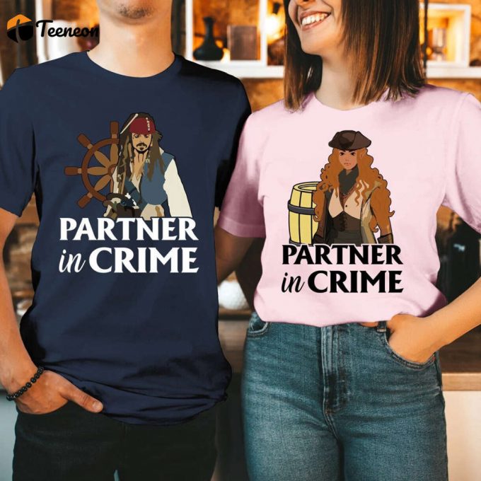 Captain Jack Sparrow Partner In Crime Shirt Pirates Of The Caribbean Couple Shirt 1