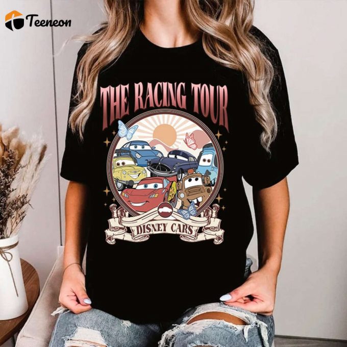 Cars Eras Tour Shirt Retro Lightning Mcqueen Sweatshirt Pixar Cars Fan Movie Lovers Sweater 1