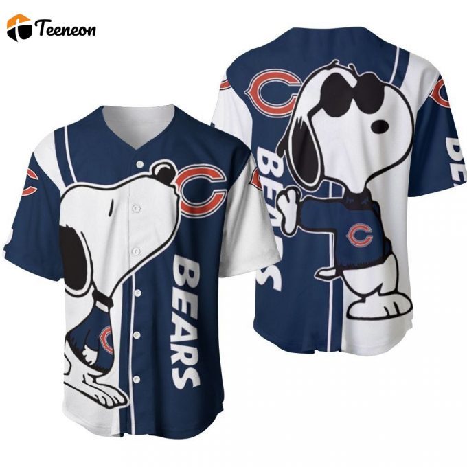 Chicago Bears Snoopy Lover Printed Baseball Jersey - Gift For Men Women- Gift For Women Men 1