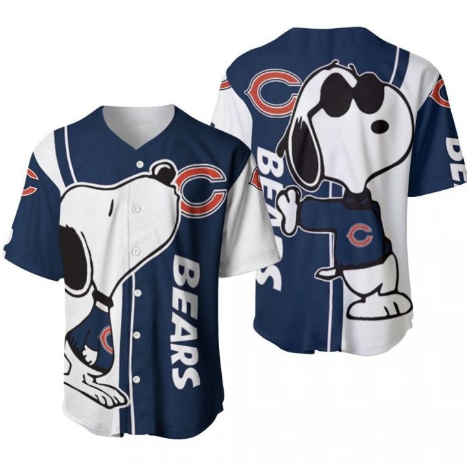 Chicago Bears Snoopy Lover Printed Baseball Jersey - Gift For Men Women- Gift For Women Men 2