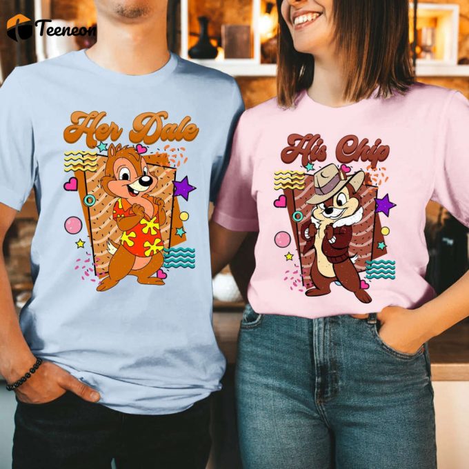 Double Trouble Chip And Dale Couple Shirts Valentine S Day Gift Disneyland Matching Shirt 2024 1