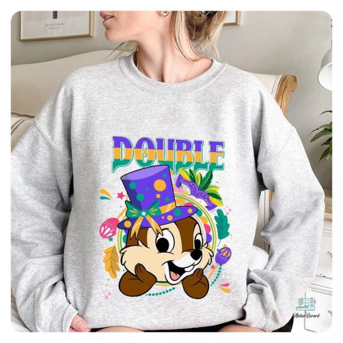 Chip And Dale Mardi Gras 2024 Shirt - Disneyland Fat Tuesday Saints New Orleans 2