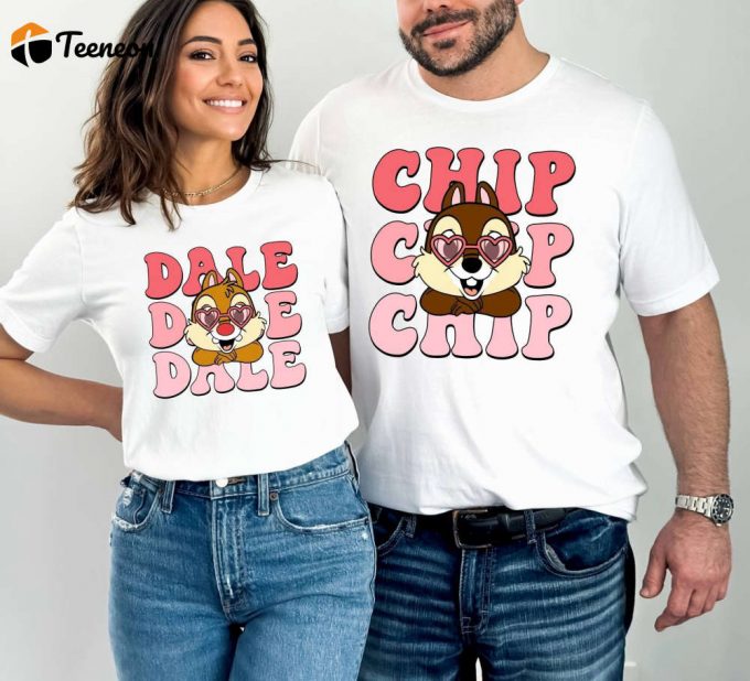 Disney Chip And Dale T-Shirt: Funny Valentine Sweatshirt With Heart Design - Perfect Gift For Valentines Day Disney Love Shirt 1