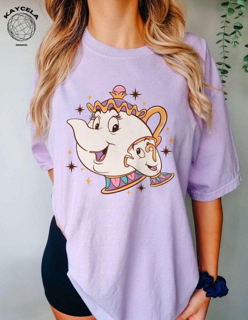 Disney Chip And Mrs Potts Princess Shirt: Beauty And The Beast Tea Pot &Amp; Cup Design Perfect For Moms! 5