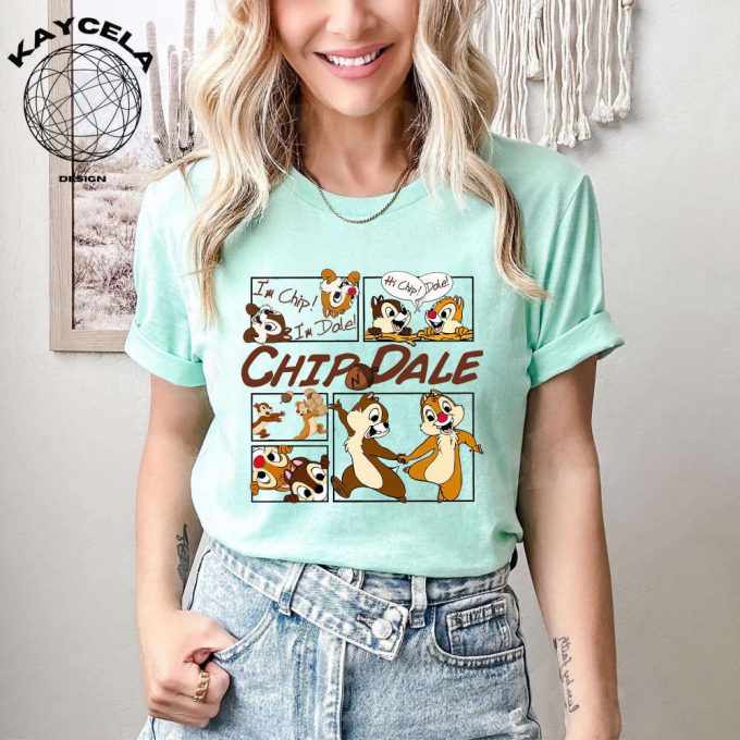 Double Trouble Couple Shirt: Chip N Dale Disney Character Shirt – Perfect Disney Sibling Shirt With Chip And Dale Characters – Fun And Stylish Disney Shirt 2