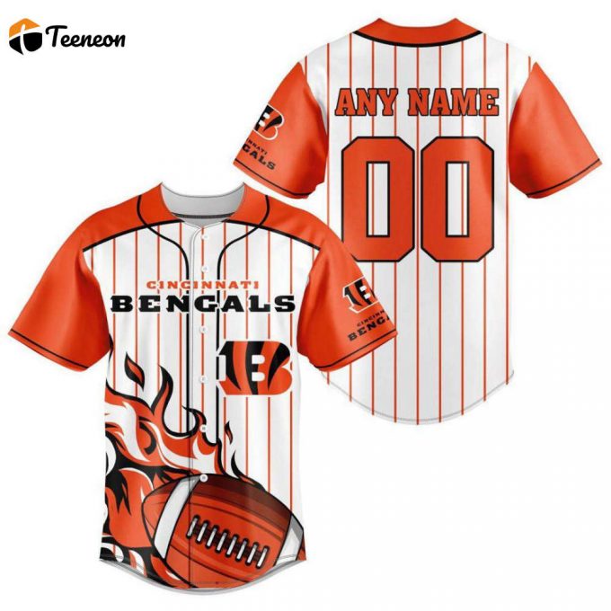 Cincinnati Bengals Personalized Baseball Jersey 1