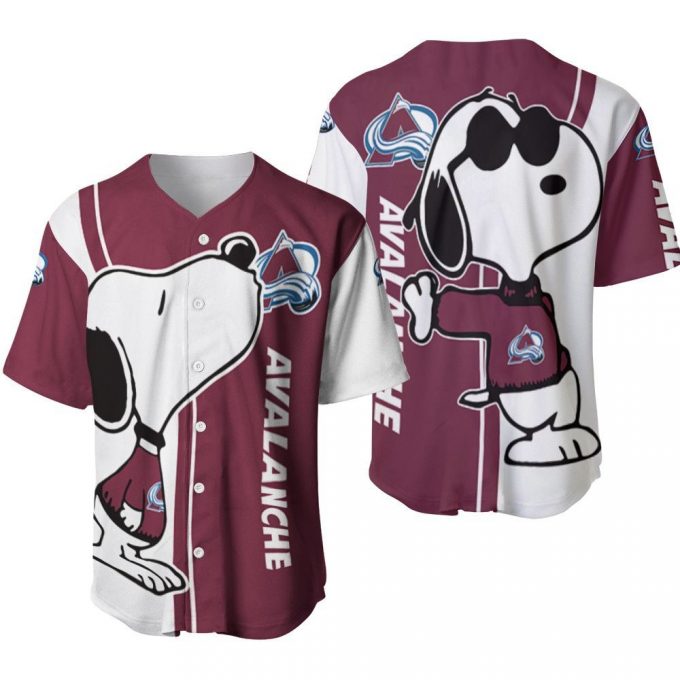 Colorado Avalanche Snoopy Lover Printed Baseball Jersey - Gift For Men Women- Gift For Women Men 2