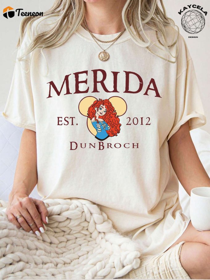 Shop The Exclusive Comfort Colors® Vintage Disney Merida Shirt Merida Est 2012 Disney Vacation Tee! Explore The Magic Of Disney Princesses With Disneyworld Shirts 1