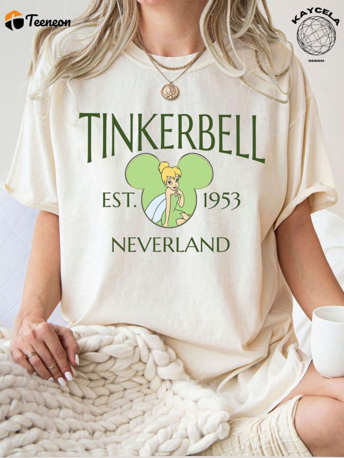 Disney Tinker Bell Shirt - Vintage Comfort Colors® Tee For Disney Vacation Neverland Fans &Amp;Amp; Disney Princess Enthusiasts Disneyworld Shirts 1953 1