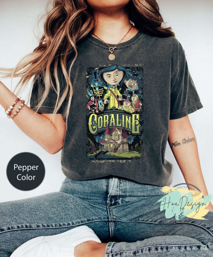 Coraline Movie Vintage Retro Horror T-Shirt Comfort Colors Funny Cartoon Shirt 2023 2