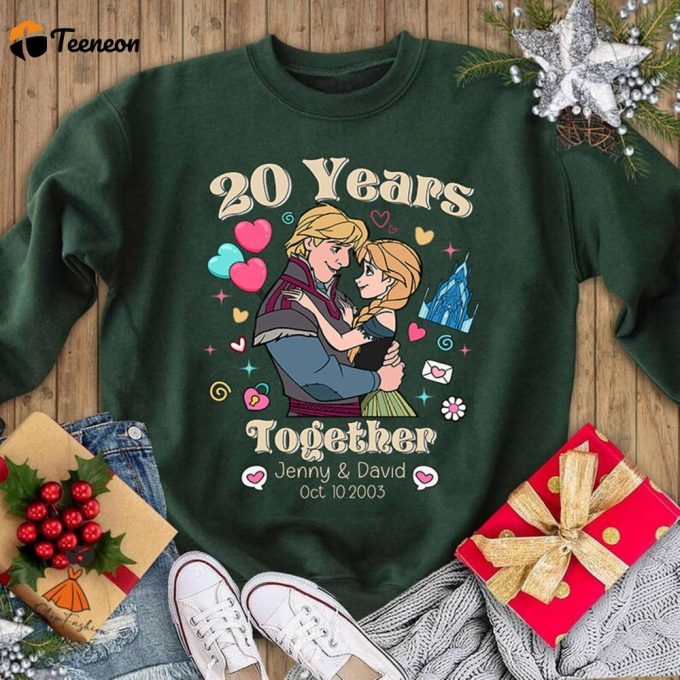 Custom Anna &Amp;Amp; Kristoff Anniversary Shirt Frozen Movie Princess Couple Tee Just Married Disneyland Tee 1