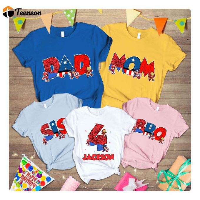 Custom Avengers Family Birthday Shirt Superhero Spiderman Boy Shirt 1