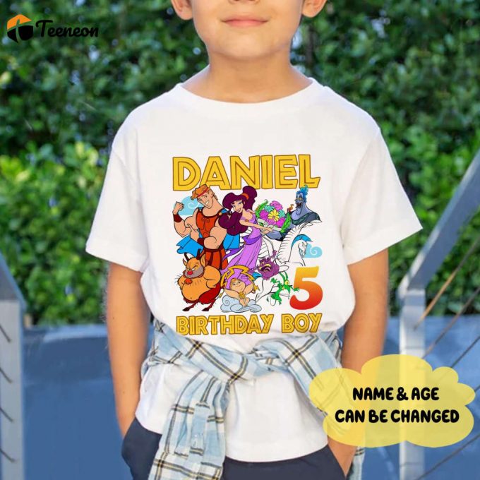 Personalized Kids Hercules Birthday Shirts - 5Th Boy Shirt For Family Party 1