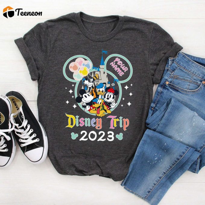 Disney Trip 2023 Shirt: Custom Mickey Minnie Tee Vintage Disneyland &Amp;Amp; Disneyworld Vacation 1