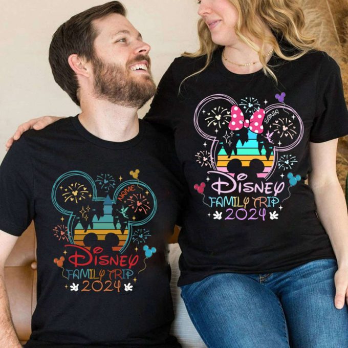 Personalized Disneyland 2024 Family Vacation Shirt Disneyworld Trip Custom Family Outfit 2