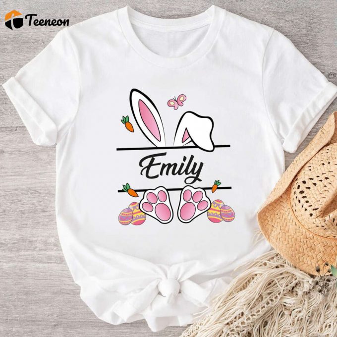 Custom Easter Bunny Shirt - Personalized Name Cute &Amp;Amp; Monogram Easter Shirt 1