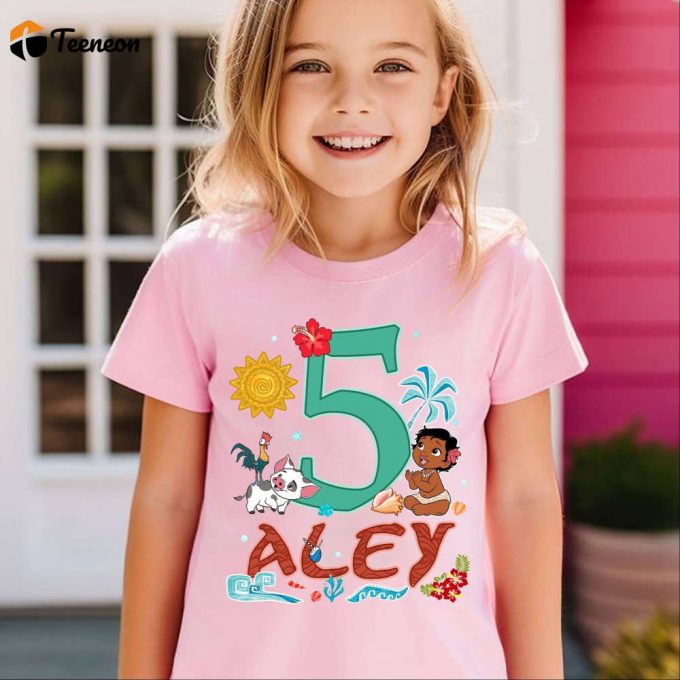 Personalized Moana Birthday Shirts: Disney Princess Girl Family Kids - Disneyland 1