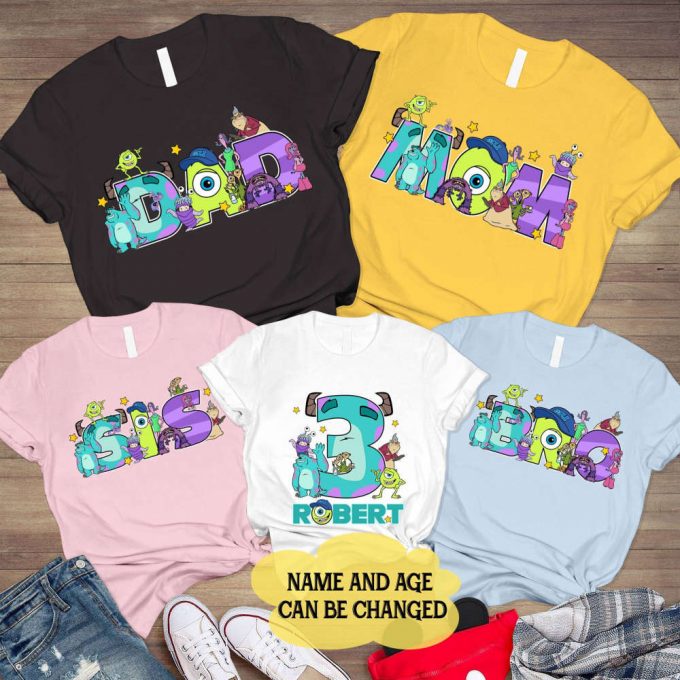 Personalized Monsters Inc Birthday Shirts - Fun Matching Tees For Kids Boys &Amp; Girls 2