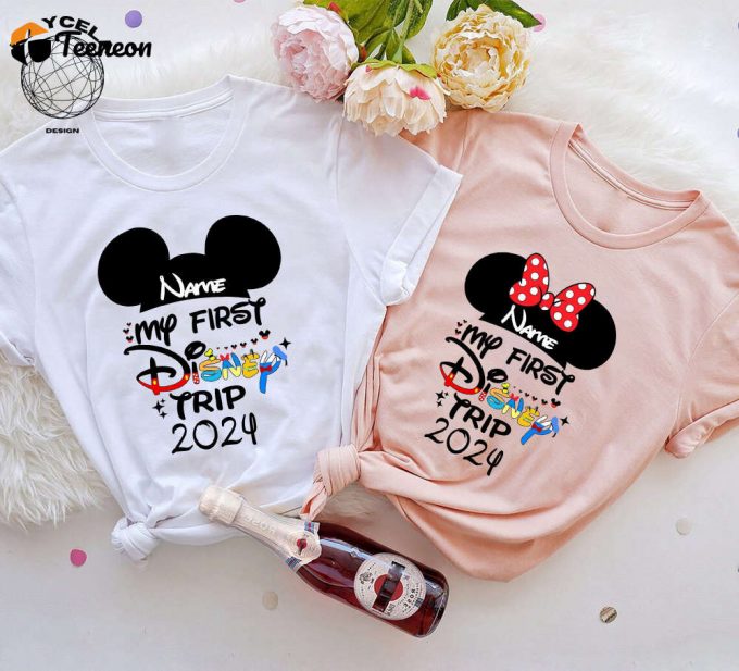 Custom My First Disney Trip 2024 Shirt - Celebrate Your First Disneyworld Trip With A Magical Disney Matching Shirt Disneyland Shirt For Disneyworld Trip Shop Now! 1