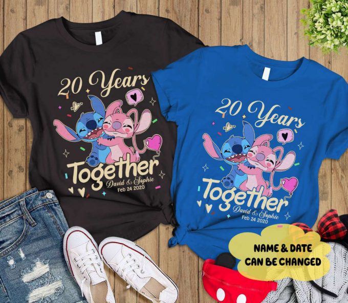 Custom Stitch Angel Anniversary &Amp; Valentine Couple Shirts – Disneyland Honeymoon Matching 2