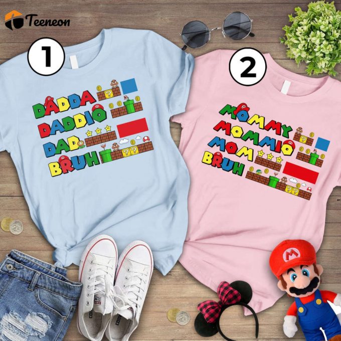 Custom Super Mario Family Shirts: Perfect Birthday Gift For Mom &Amp;Amp; Matching Family Shirt 1