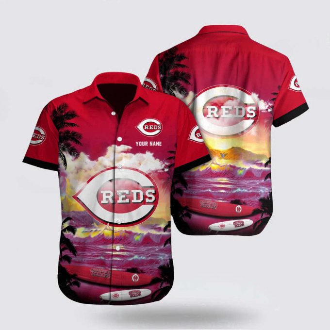 Customized Mlb Cincinnati Reds Hawaiian Shirt Surfing In Style For Fan Mlb 2