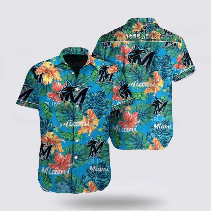 Customized Mlb Miami Marlins Hawaiian Shirt Adventure And Personality For Fan Mlb 2