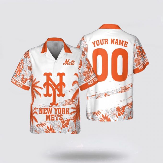 Customized Mlb New York Mets Hawaiian Shirt Flower Pattern Summer For Fan Mlb 2