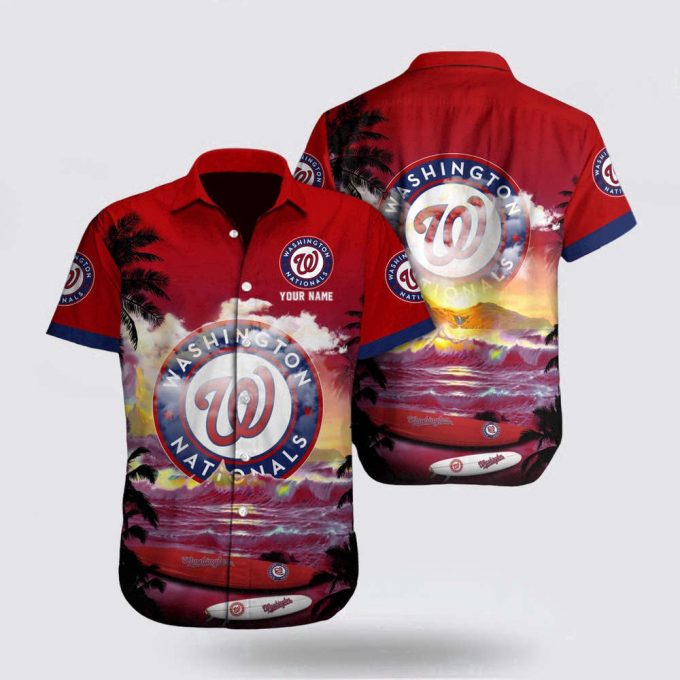 Customized Mlb Washington Nationals Hawaiian Shirt On Beach Pattern For Fan Mlb 2