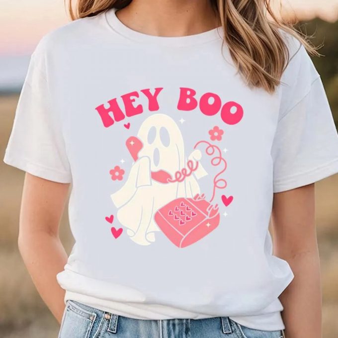 Cute Valentines Day Shirts, Hey Boo Valentine T-Shirt 3