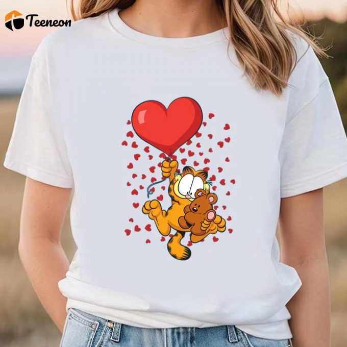 Cute Valentines Day Shirts, High On Love Garfield Valentinet-Shirt 1