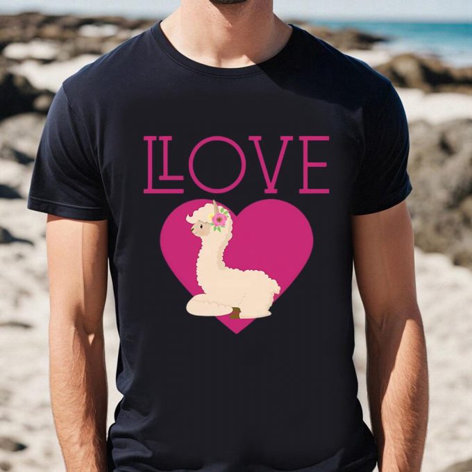 Cute Kids Llama Valentines Day Shirts: Adorable V-Day Fashion For Children 2