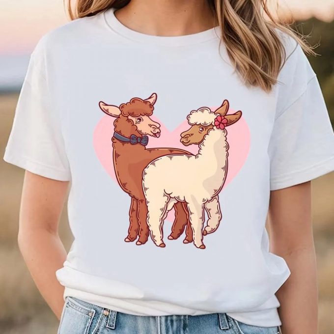 Cute Valentine S Day Shirts: Lama Couple T-Shirt For A Cutie-Filled Celebration 3