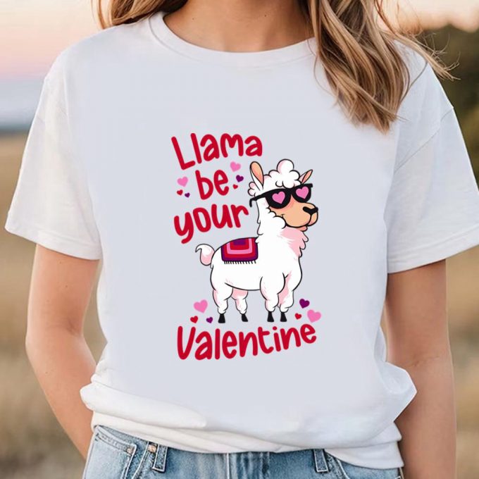 Llama Be Your Valentine Funny T-Shirt - Cute Valentines Day Shirts 2